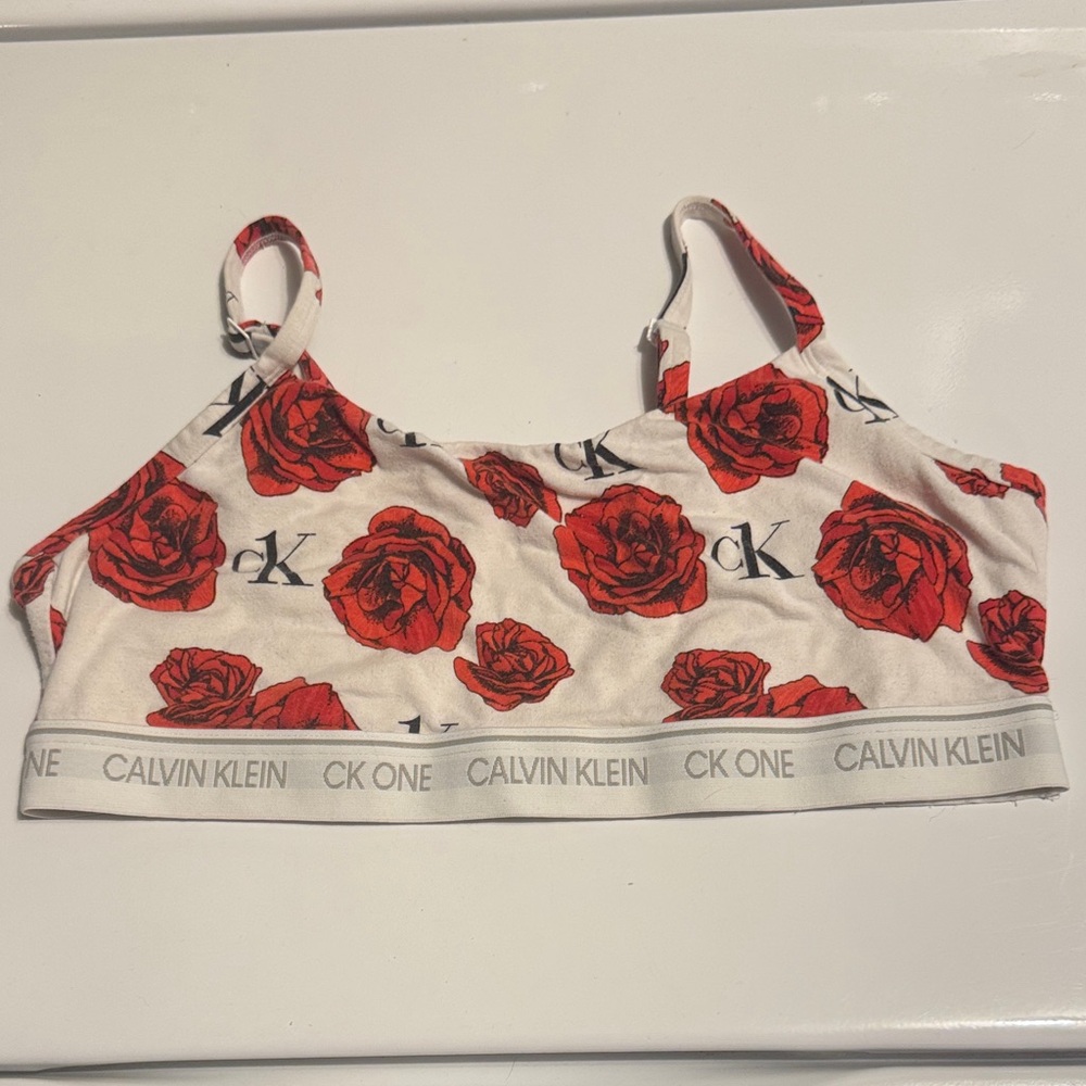 Calvin Klein Red Floral Tank Top